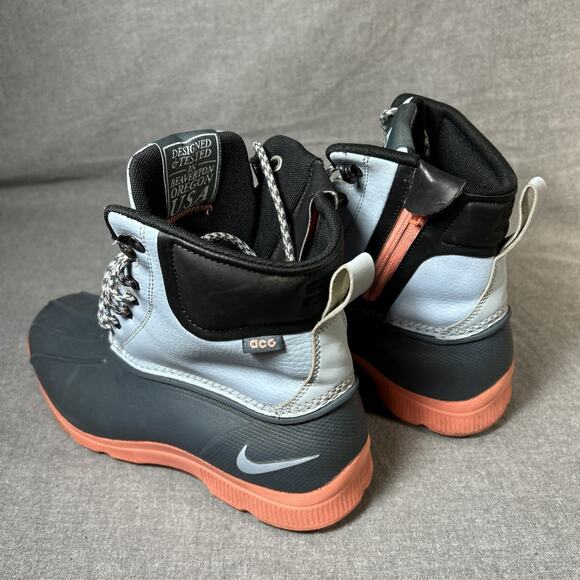 Nike ACG Rain Boots Womens Size 7 Lunarstorm Zip up Ultra Light Blue Coral - Picture 4 of 12